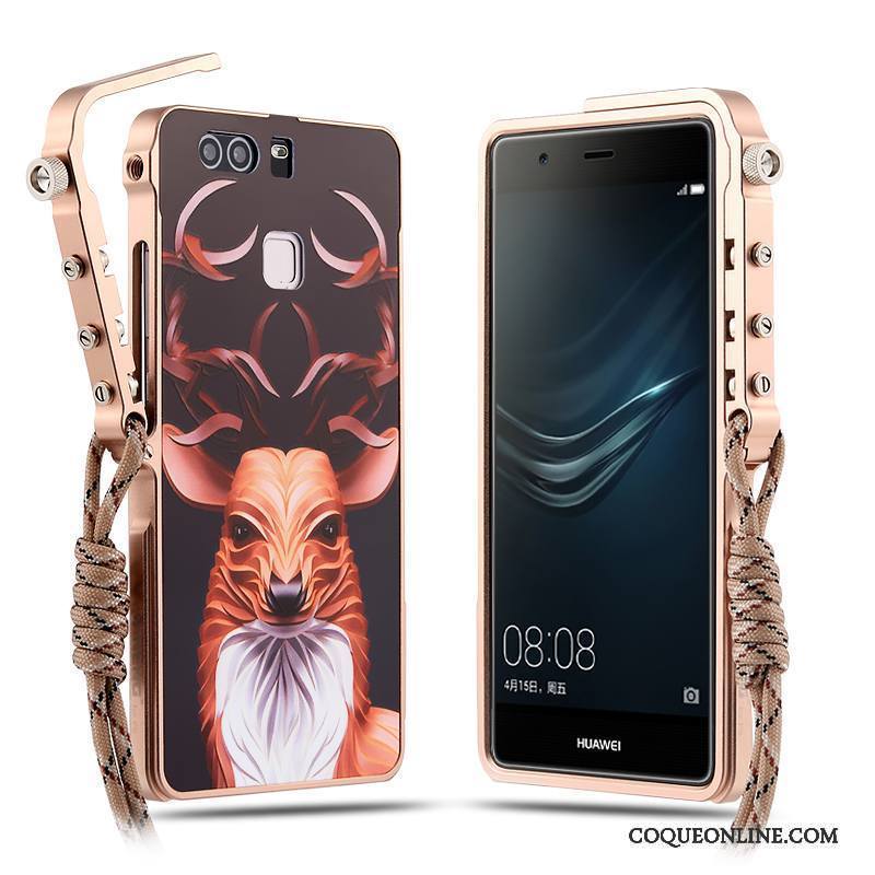 Huawei P9 Plus Coque De Téléphone Protection Métal Tendance Or Personnalité Incassable