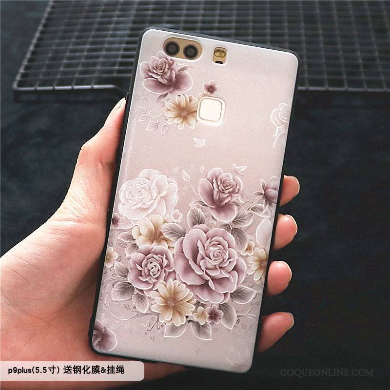 Huawei P9 Plus Coque De Téléphone Protection Tout Compris Violet Étui Gaufrage Incassable