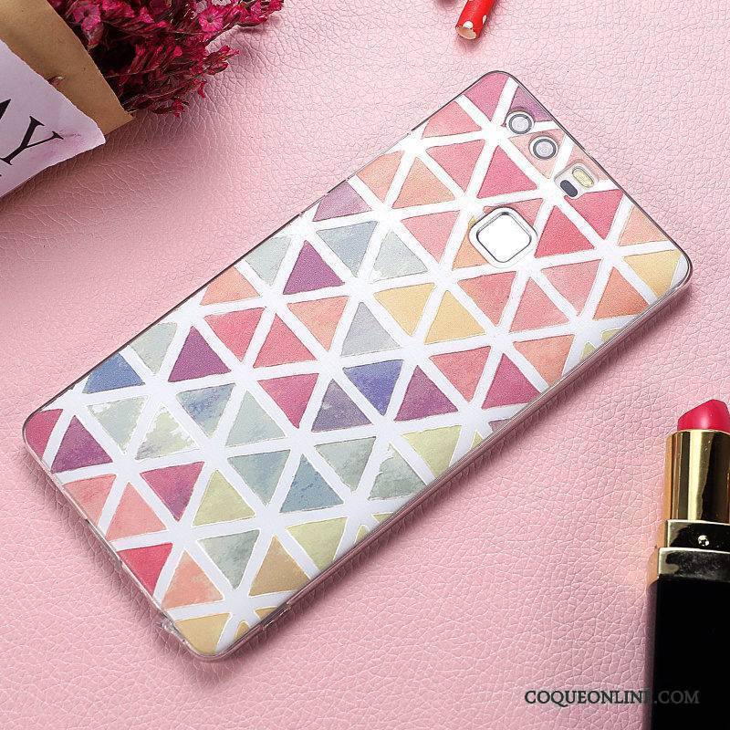 Huawei P9 Plus Coque De Téléphone Transparent Multicolore Tout Compris Original Protection Étui