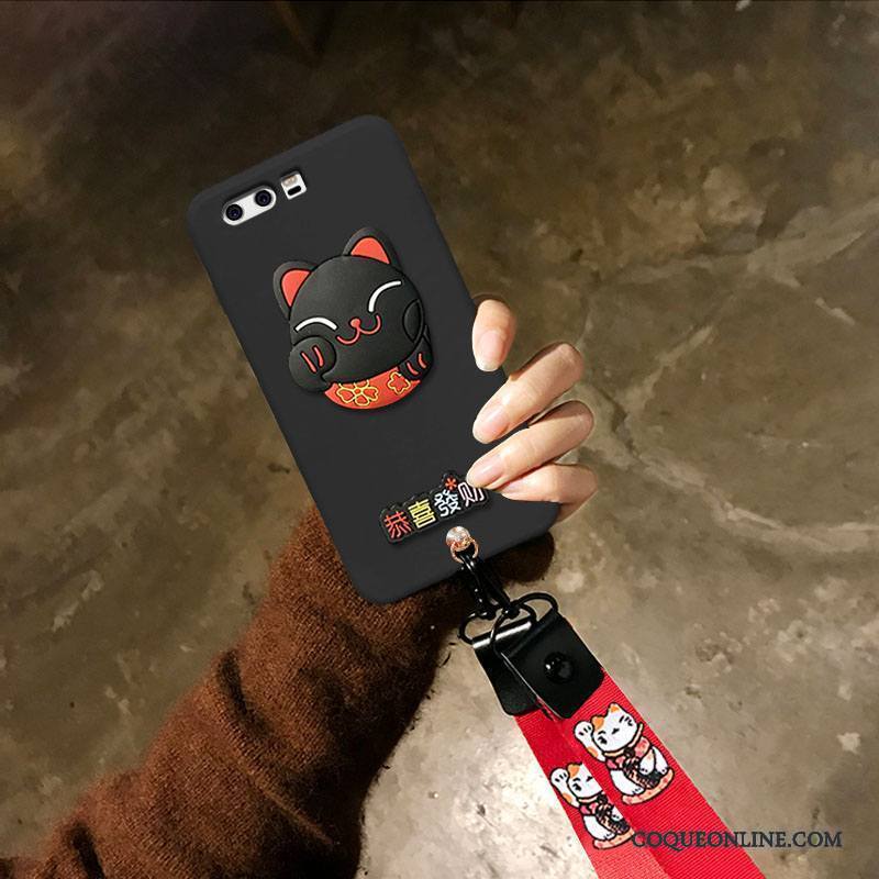 Huawei P9 Plus Coque Marque De Tendance Incassable Étui Chat Richesse Rouge Tout Compris