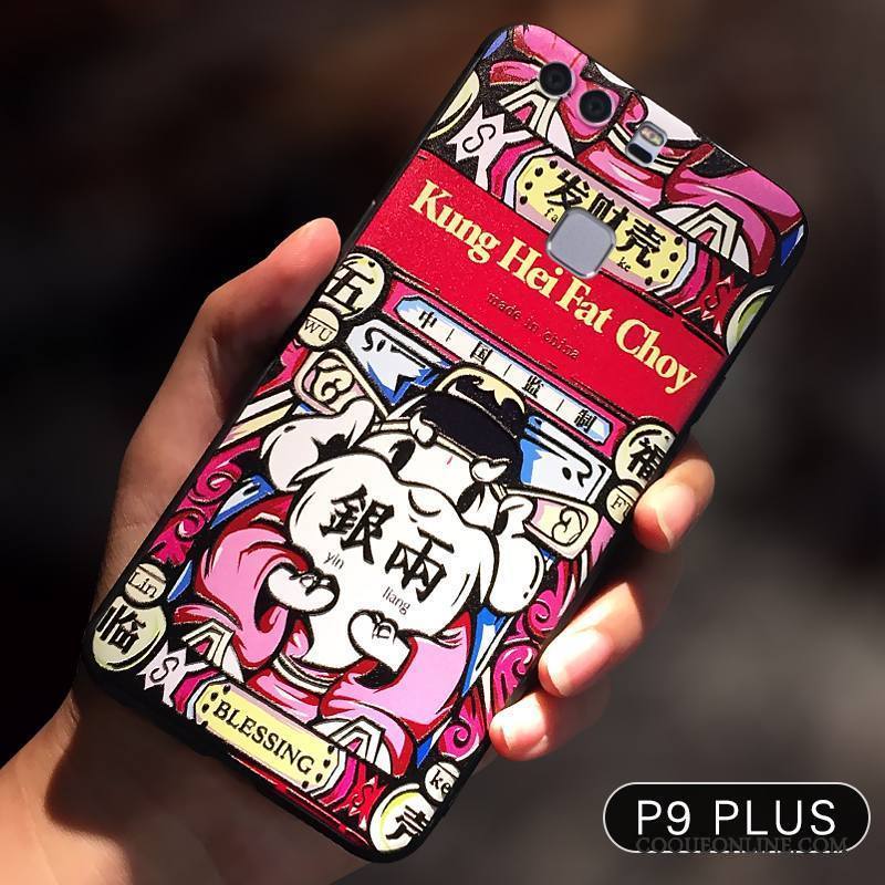 Huawei P9 Plus Coque Protection Marque De Tendance Richesse Chat Nouveau Personnalité Jaune