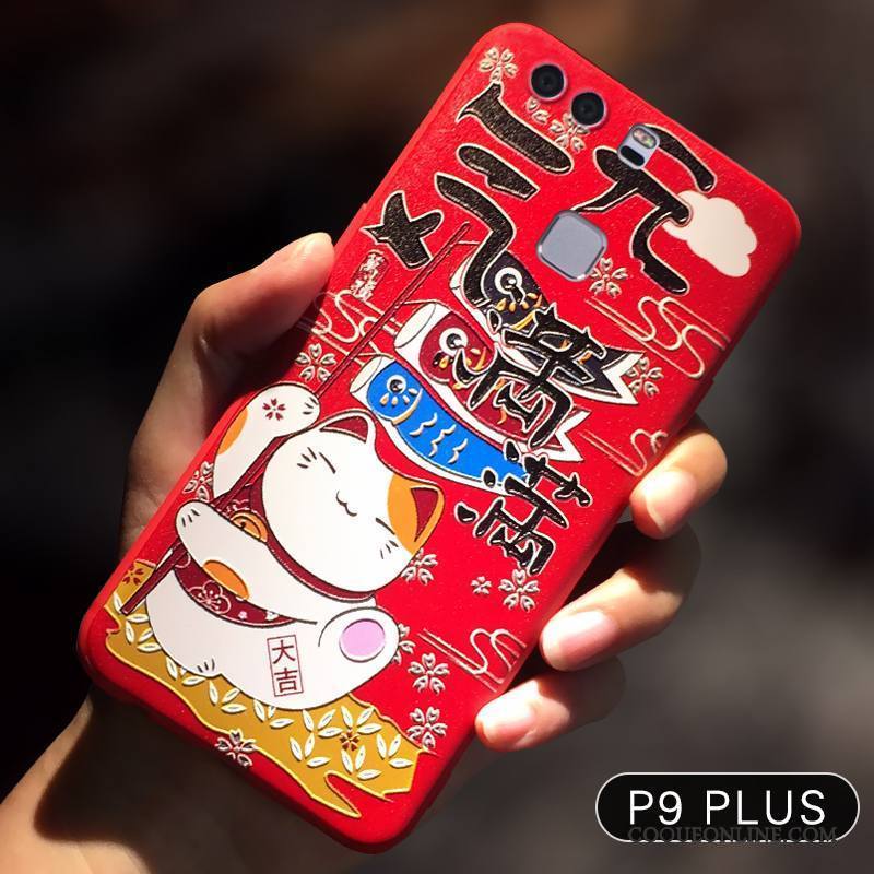Huawei P9 Plus Coque Protection Marque De Tendance Richesse Chat Nouveau Personnalité Jaune