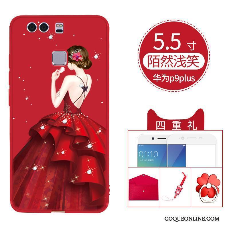 Huawei P9 Plus Coque Silicone Créatif Légère Tout Compris Incassable Rouge Marque De Tendance