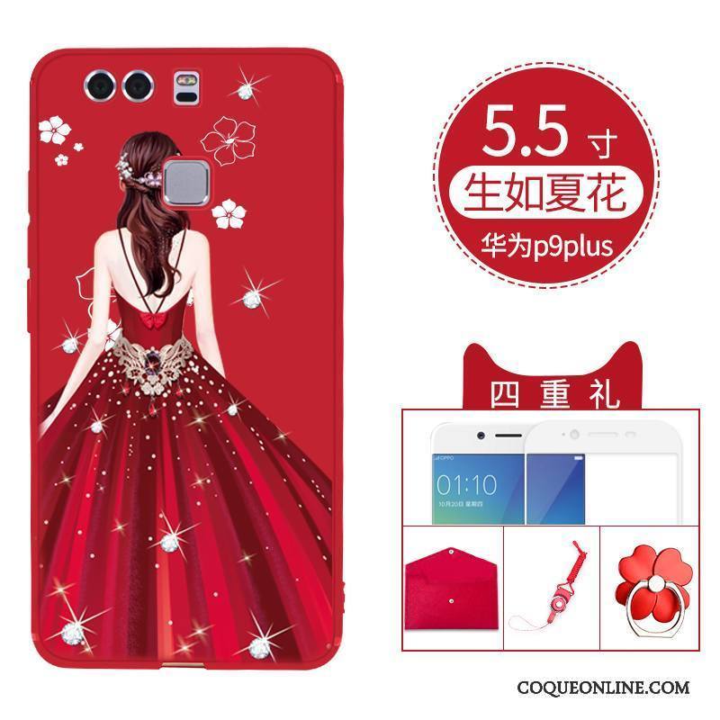 Huawei P9 Plus Coque Silicone Créatif Légère Tout Compris Incassable Rouge Marque De Tendance
