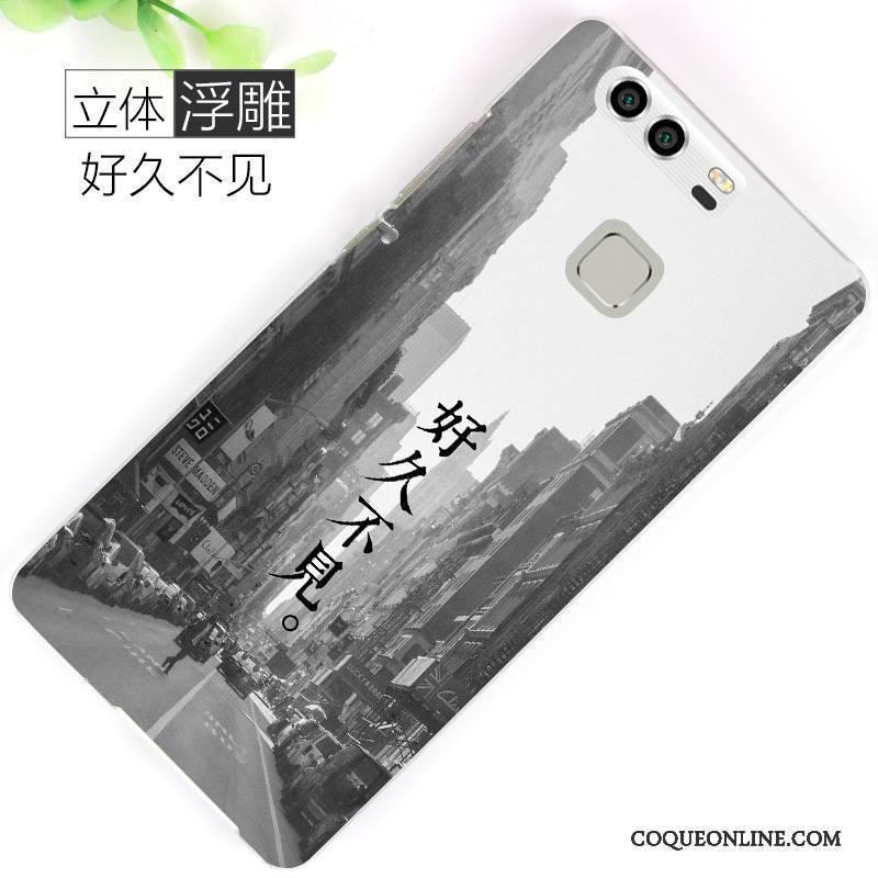 Huawei P9 Plus Créatif Difficile Coque Blanc Personnalité Protection Délavé En Daim