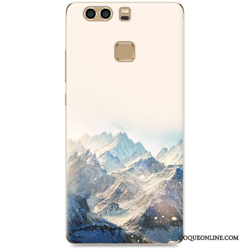 Huawei P9 Plus Dessin Animé Difficile Coque De Téléphone Bleu Étui Peinture Tendance