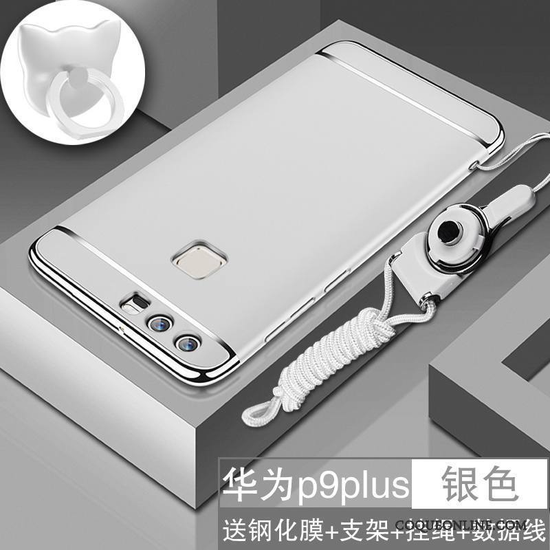 Huawei P9 Plus Incassable Protection Coque De Téléphone Étui Noir Difficile Délavé En Daim