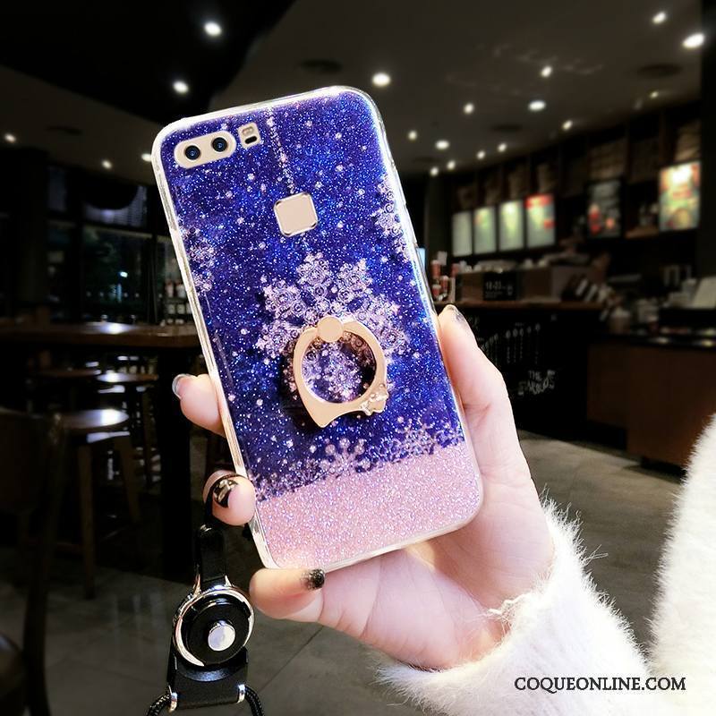 Huawei P9 Plus Légère Incassable Flocon De Neige Coque De Téléphone Personnalité Amoureux Violet