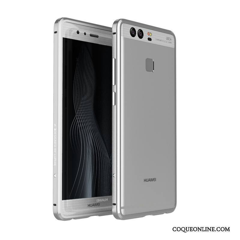 Huawei P9 Plus Métal Coque De Téléphone Simple Incassable Légère Étui Noir