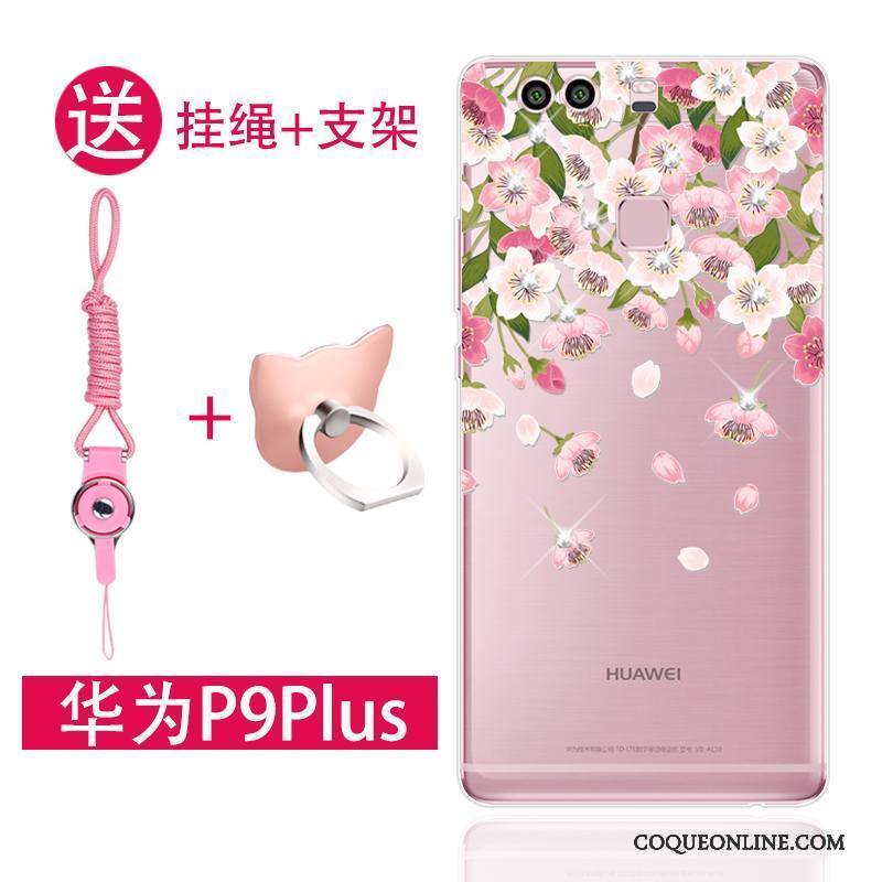 Huawei P9 Plus Ornements Suspendus Coque De Téléphone Étui Tout Compris Transparent Tendance Fluide Doux