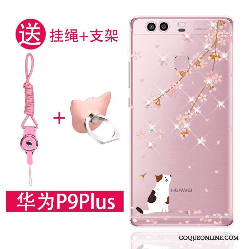 Huawei P9 Plus Ornements Suspendus Coque De Téléphone Étui Tout Compris Transparent Tendance Fluide Doux