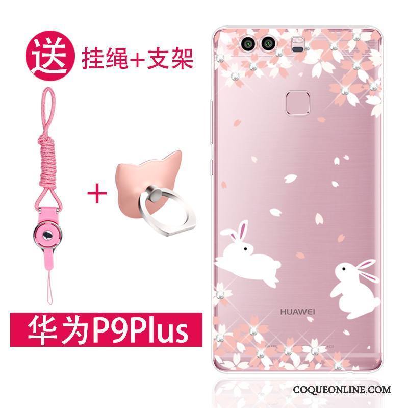 Huawei P9 Plus Ornements Suspendus Coque De Téléphone Étui Tout Compris Transparent Tendance Fluide Doux