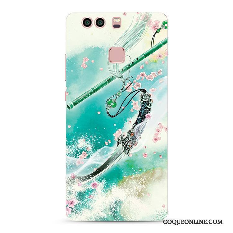 Huawei P9 Plus Peinte À La Main Peinture À L'encre Étui Tout Compris Protection Vent Coque De Téléphone