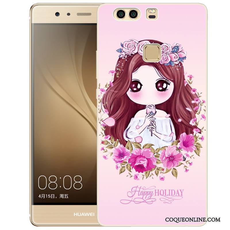 Huawei P9 Plus Peinture Rose Fluide Doux Silicone Coque De Téléphone Téléphone Portable Étui