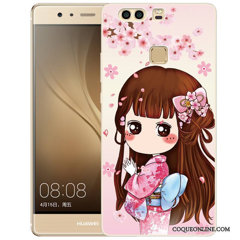 Huawei P9 Plus Peinture Rose Fluide Doux Silicone Coque De Téléphone Téléphone Portable Étui