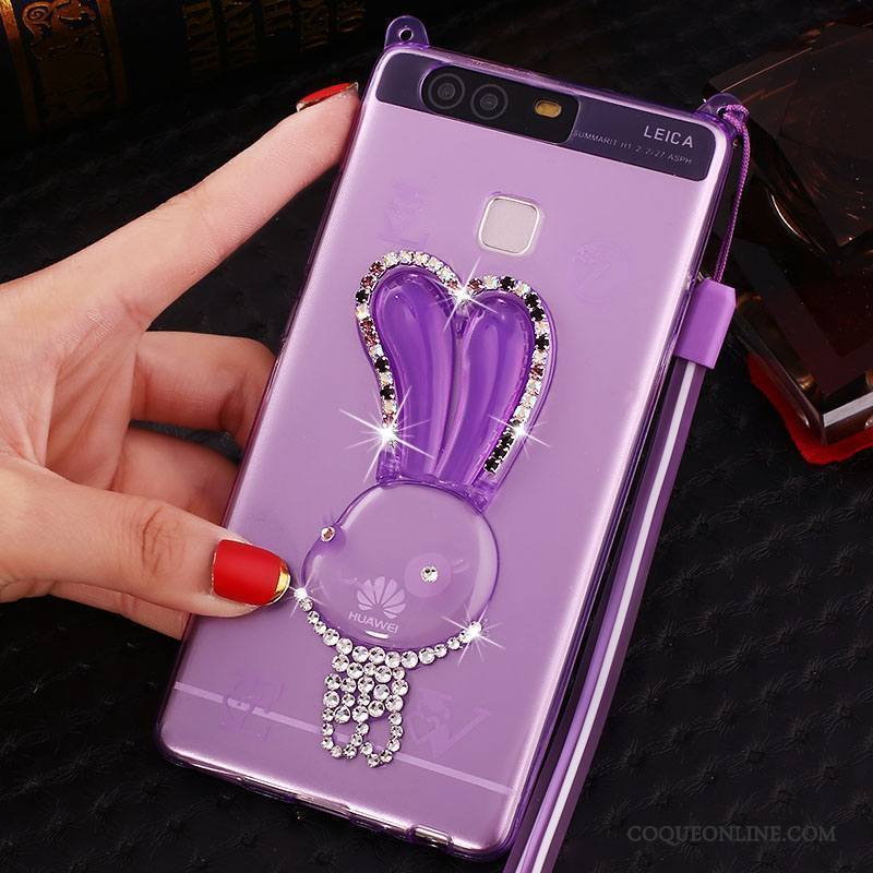 Huawei P9 Plus Protection Haute Silicone Strass Étui Coque Téléphone Portable