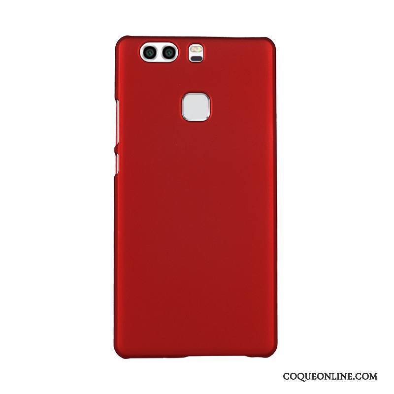 Huawei P9 Plus Protection Téléphone Portable Rouge Tendance Délavé En Daim Coque Étui
