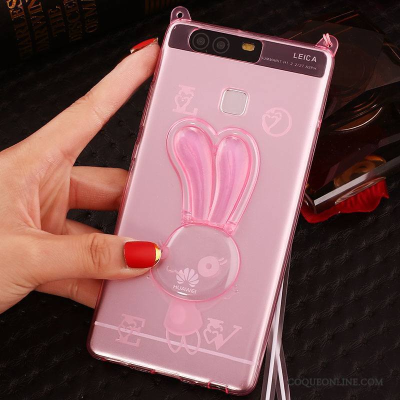 Huawei P9 Plus Protection Violet Dessin Animé Strass Coque Très Mince Silicone