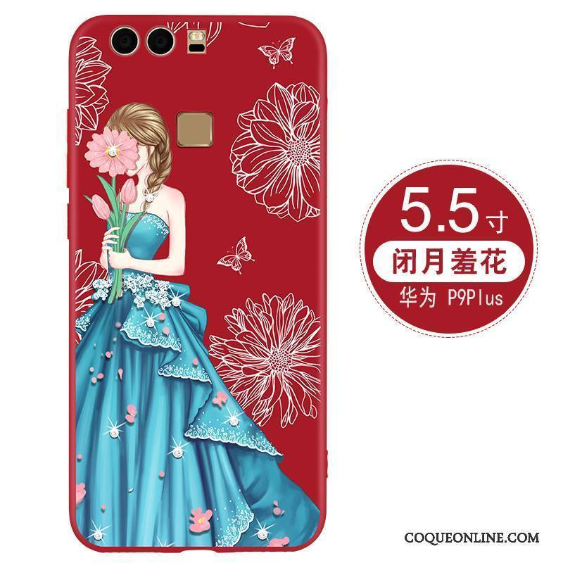Huawei P9 Plus Silicone Créatif Coque De Téléphone Tendance Rouge Fluide Doux Protection
