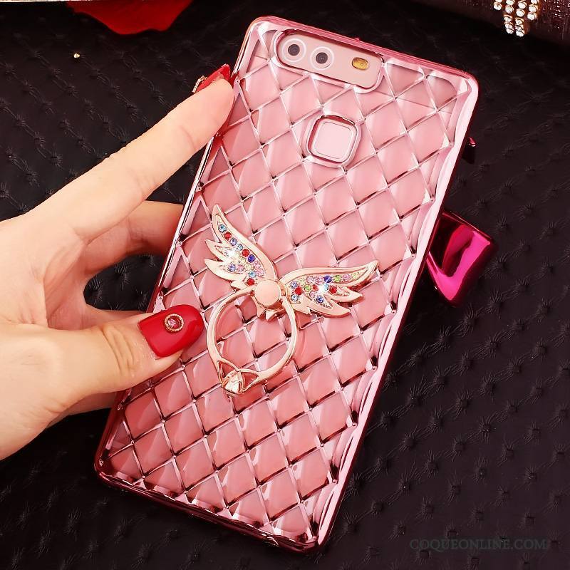 Huawei P9 Plus Strass Or Coque De Téléphone Étui Silicone Fluide Doux Protection