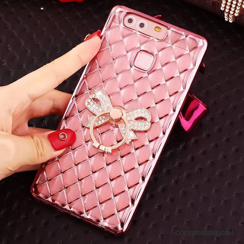 Huawei P9 Plus Strass Or Coque De Téléphone Étui Silicone Fluide Doux Protection