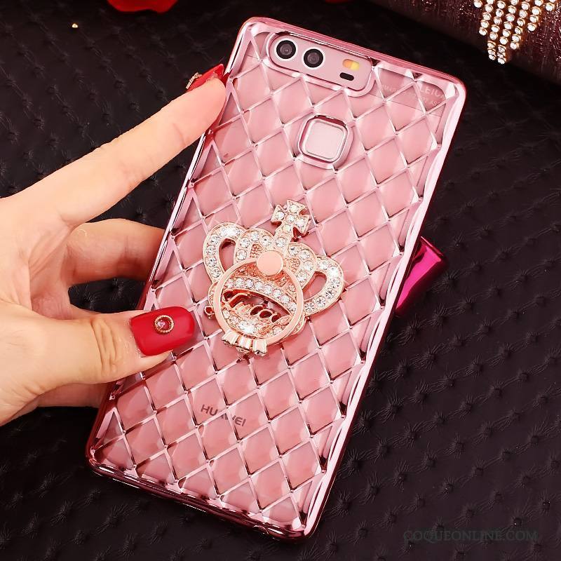 Huawei P9 Plus Strass Or Coque De Téléphone Étui Silicone Fluide Doux Protection