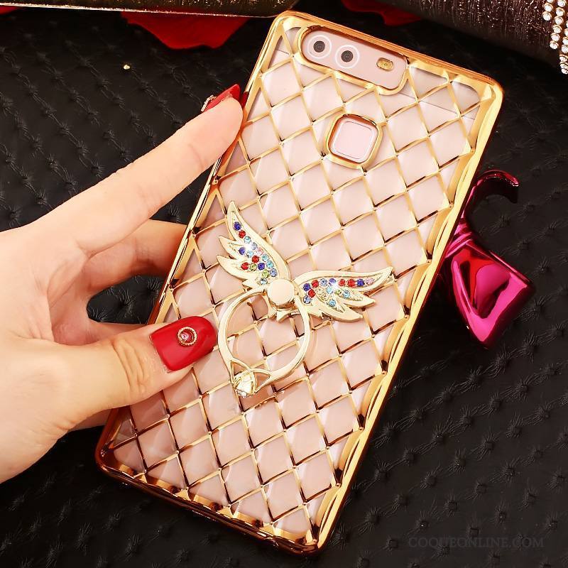 Huawei P9 Plus Strass Or Coque De Téléphone Étui Silicone Fluide Doux Protection