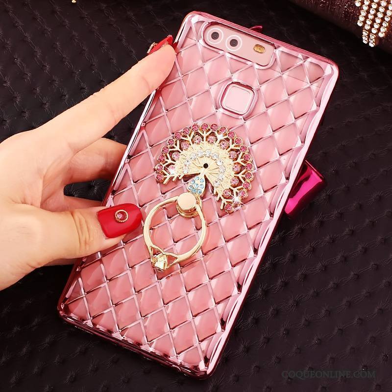 Huawei P9 Plus Strass Or Coque De Téléphone Étui Silicone Fluide Doux Protection