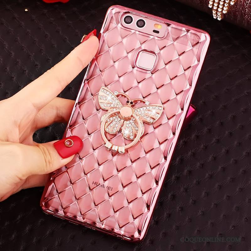 Huawei P9 Plus Strass Or Coque De Téléphone Étui Silicone Fluide Doux Protection