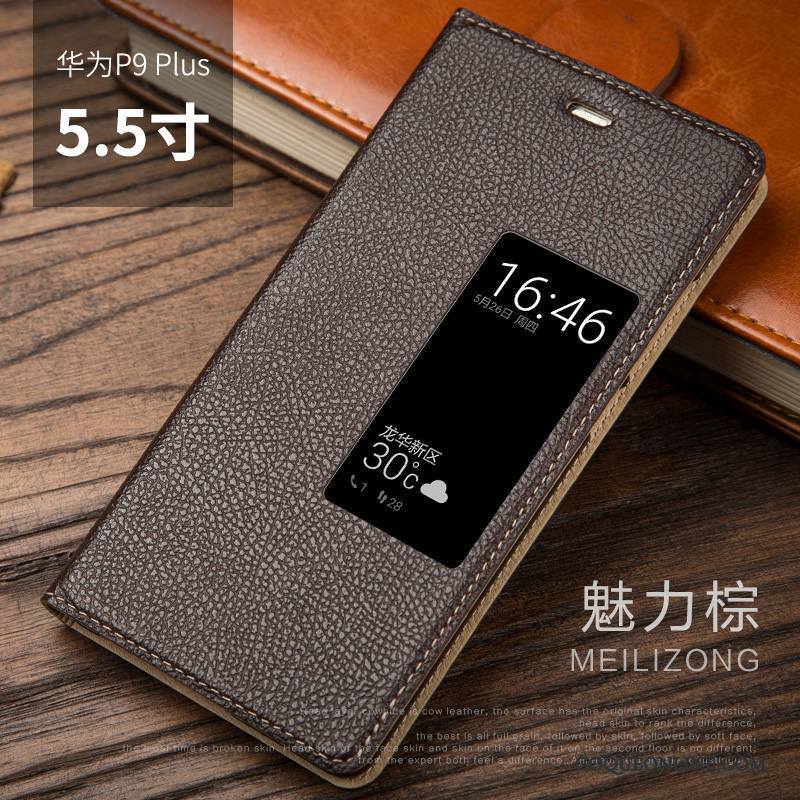 Huawei P9 Plus Tout Compris Protection Cuir Véritable Coque De Téléphone Incassable Étui Étui En Cuir