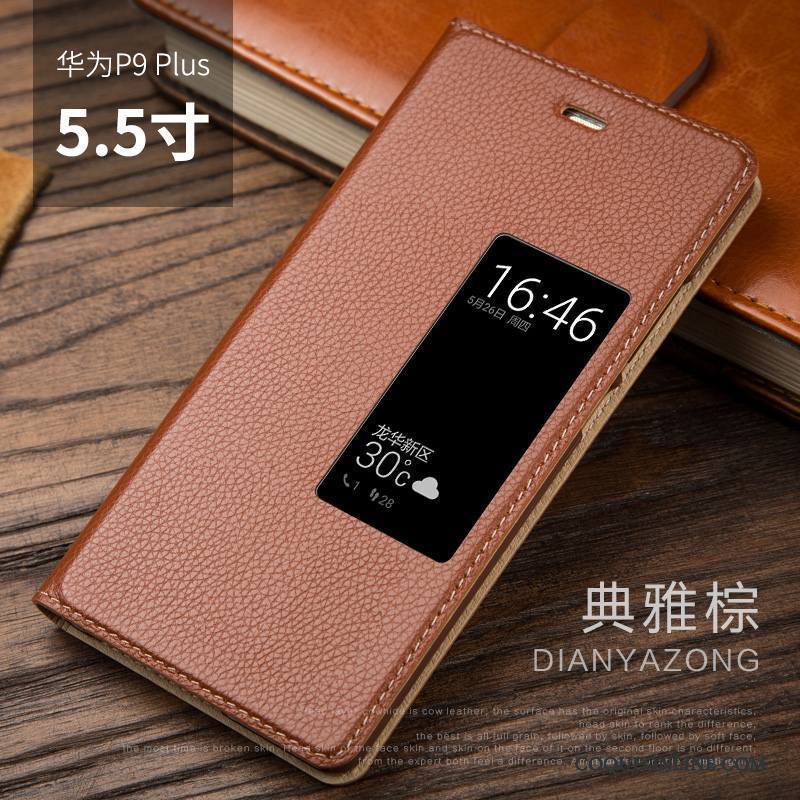 Huawei P9 Plus Tout Compris Protection Cuir Véritable Coque De Téléphone Incassable Étui Étui En Cuir