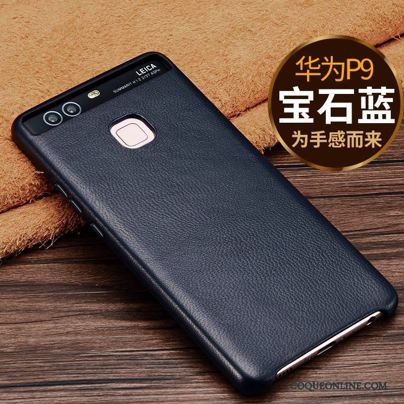 Huawei P9 Protection Légère Haute Qualité Coque De Téléphone Étui Rouge Cuir Véritable