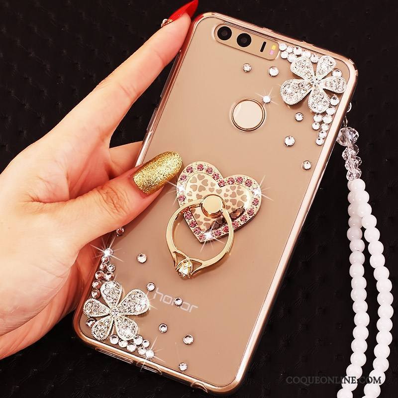 Huawei P9 Silicone Anneau Strass Étui Protection Or Coque De Téléphone