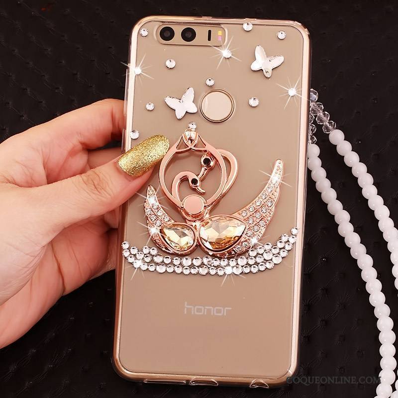 Huawei P9 Silicone Anneau Strass Étui Protection Or Coque De Téléphone