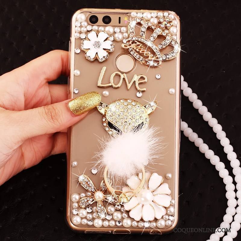 Huawei P9 Silicone Anneau Strass Étui Protection Or Coque De Téléphone