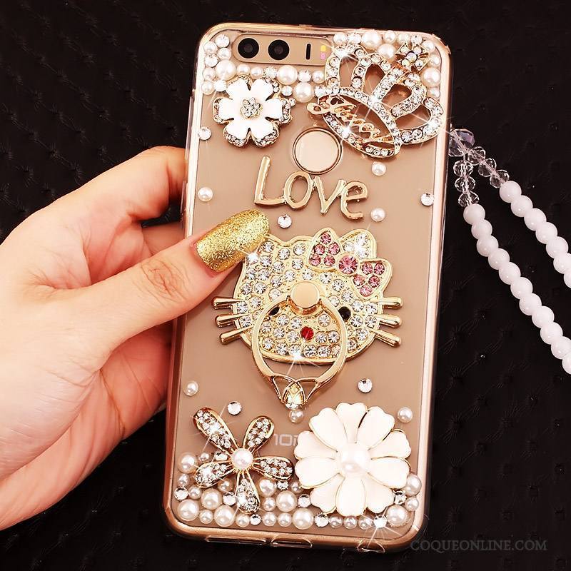 Huawei P9 Silicone Anneau Strass Étui Protection Or Coque De Téléphone