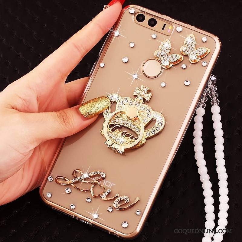 Huawei P9 Silicone Anneau Strass Étui Protection Or Coque De Téléphone