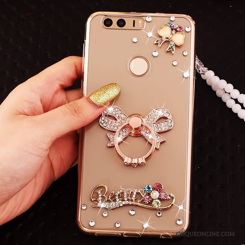 Huawei P9 Silicone Anneau Strass Étui Protection Or Coque De Téléphone