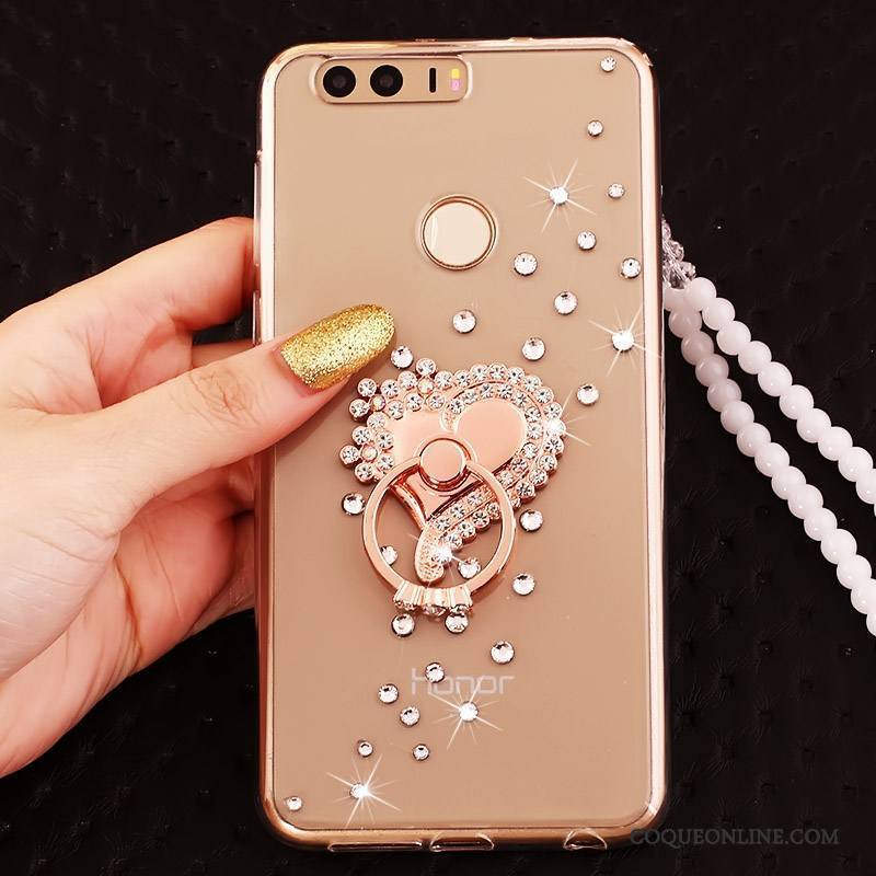 Huawei P9 Silicone Anneau Strass Étui Protection Or Coque De Téléphone