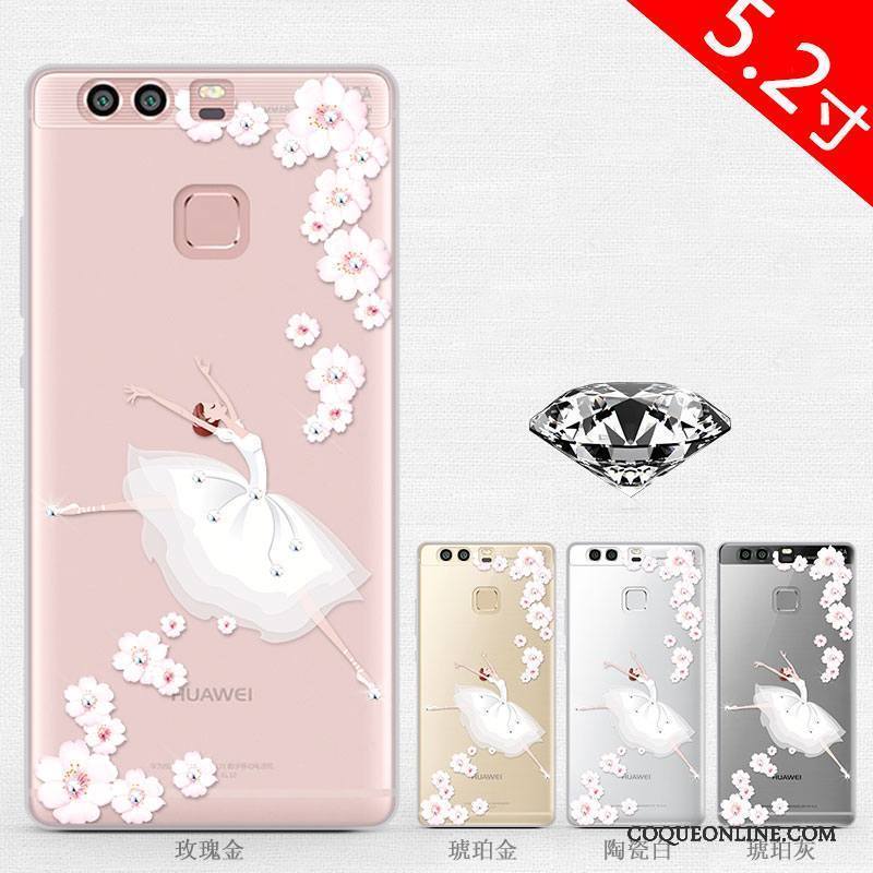 Huawei P9 Strass Coque De Téléphone Silicone Dessin Animé Incassable Étui Créatif