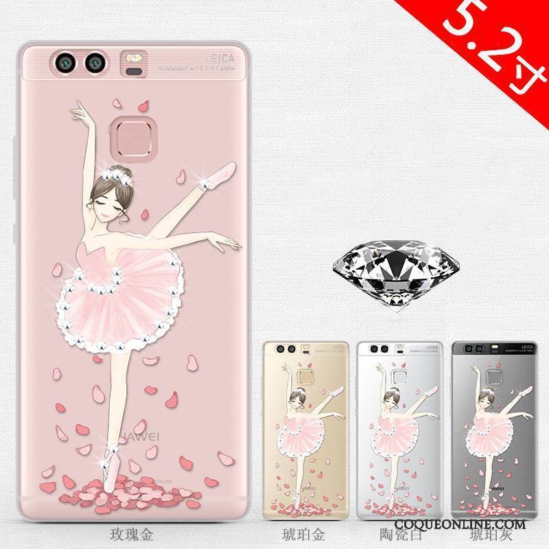 Huawei P9 Strass Coque De Téléphone Silicone Dessin Animé Incassable Étui Créatif