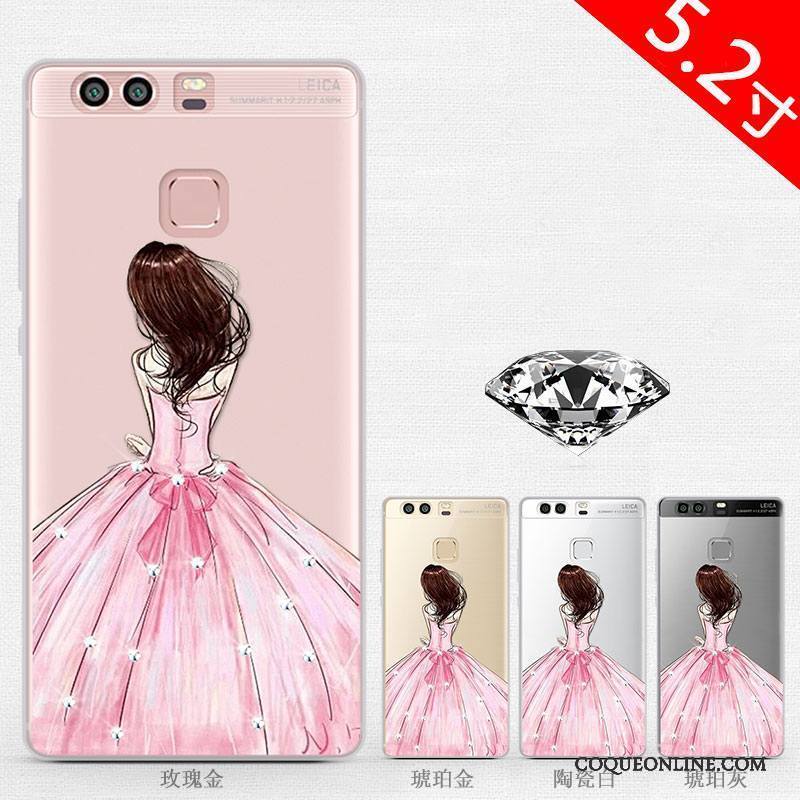 Huawei P9 Strass Coque De Téléphone Silicone Dessin Animé Incassable Étui Créatif