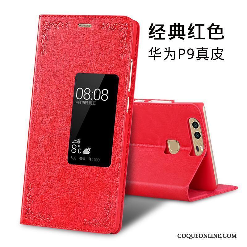 Huawei P9 Étui Cuir Véritable Étui En Cuir Protection Coque De Téléphone Incassable Tout Compris