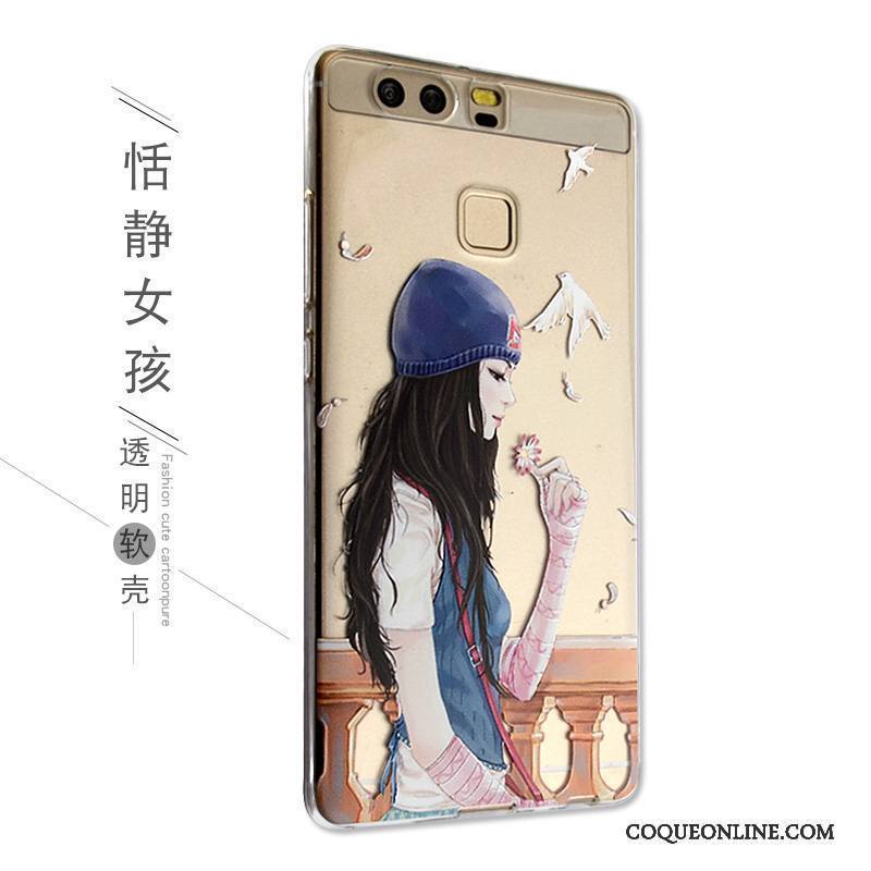 Huawei P9 Étui Gaufrage Dessin Animé Silicone Charmant Coque De Téléphone