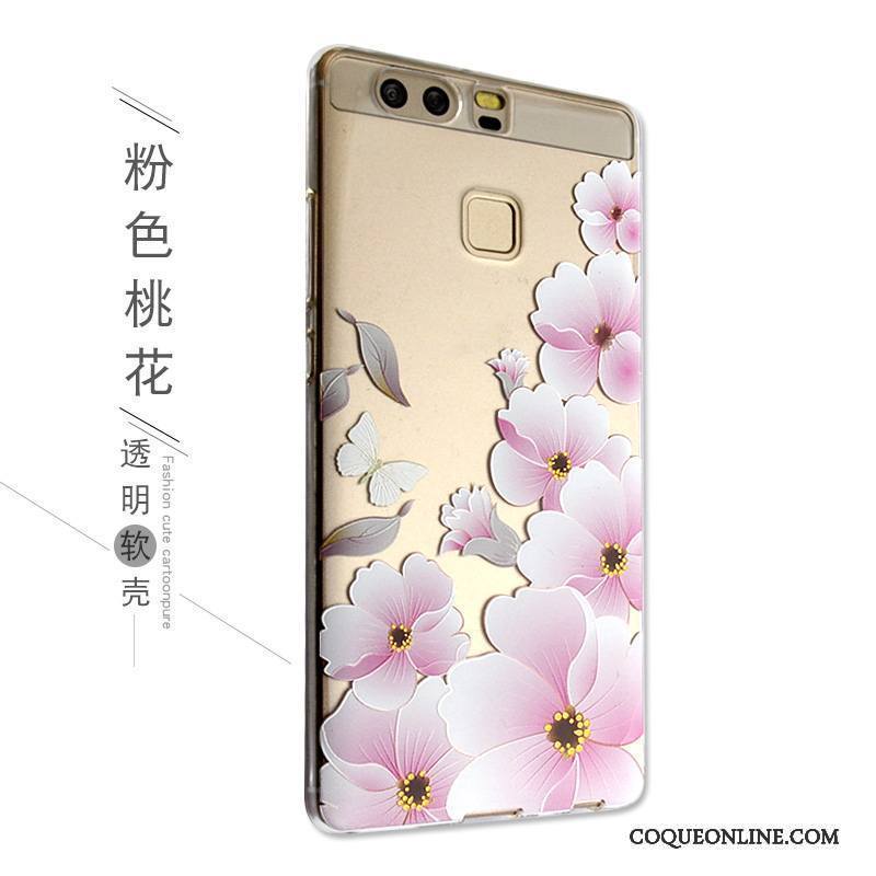 Huawei P9 Étui Gaufrage Dessin Animé Silicone Charmant Coque De Téléphone