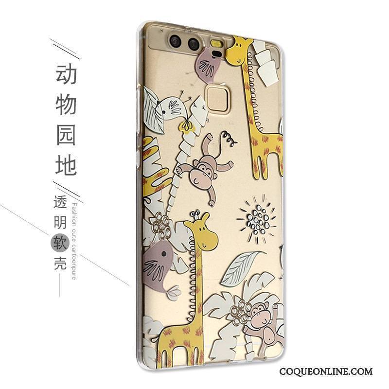 Huawei P9 Étui Gaufrage Dessin Animé Silicone Charmant Coque De Téléphone