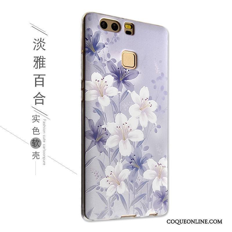 Huawei P9 Étui Gaufrage Dessin Animé Silicone Charmant Coque De Téléphone