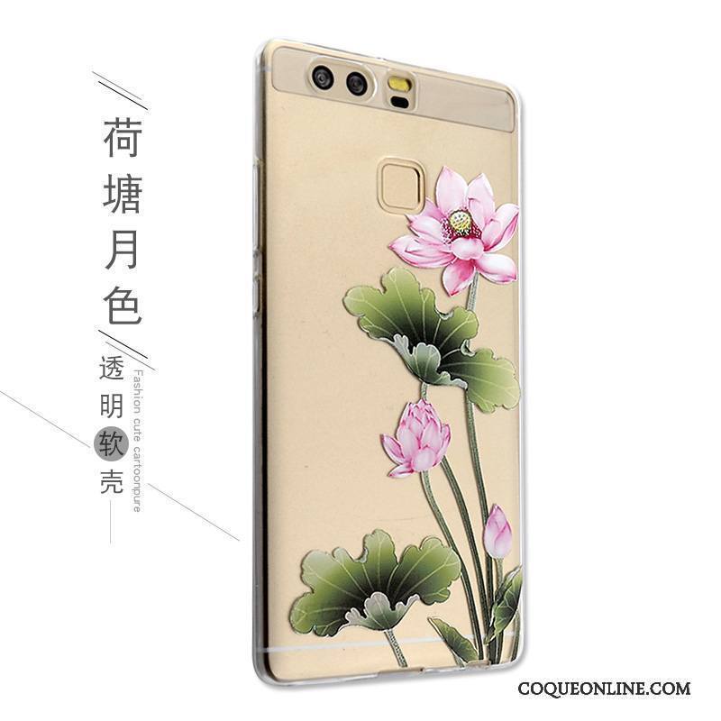 Huawei P9 Étui Gaufrage Dessin Animé Silicone Charmant Coque De Téléphone