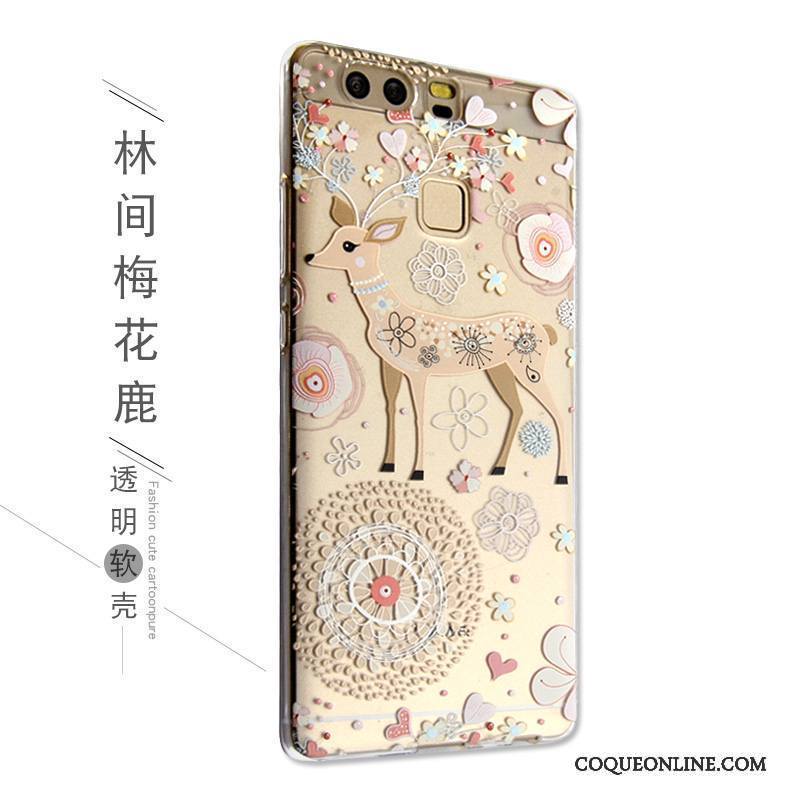 Huawei P9 Étui Gaufrage Dessin Animé Silicone Charmant Coque De Téléphone