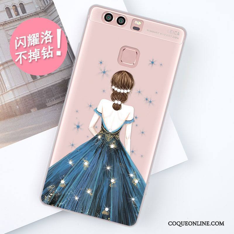 Huawei P9 Étui Strass Personnalité Incassable Coque De Téléphone Fluide Doux Tout Compris